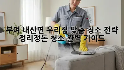 부여 내산면 우리집 맞춤 청소 전략! 정리정돈 청소 완벽 가이드