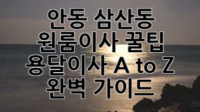 안동 삼산동 원룸이사 꿀팁🍯 용달이사 A to Z 완벽 가이드